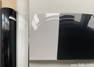 احباط غشاء PVC عالي اللمعان لأبواب الخزانة أبيض حليبي أسود