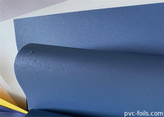 فيلم غشاء PVC المزخرف المزخرف باللون الأزرق الداكن للأبواب