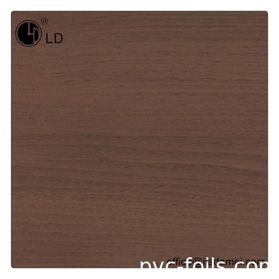 فيلم ديكور PVC لحبوب خشب الجوز لتغليف ملف تعريف MDF