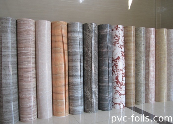طراز الرخام الأبيض لفيلم غشاء PVC لزيادة الديكور على الطاولة