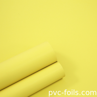الفيلم الزخرفي لـ PVC الأصفر Super Matte لأبواب خزانة غرفة النوم