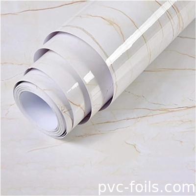 فيلم ديكوراتي من البروتوكول الـ PVC ذو الحبوب الرخامية العالية للطاولات والأسطح الداخلية