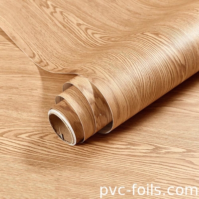 الصين مصنع بيع بالجملة الخشب الطبيعي النمط الفينيل الفيلم اللاصق الذاتي لـ PVC لتزيين الأثاث