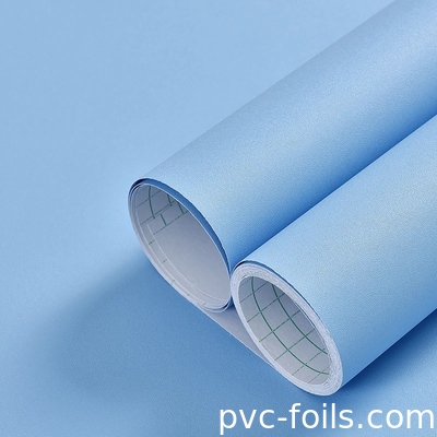 لون أزرق صلب لون ملمس PVC ملمس للأنسجة ذاتية الالتصاق