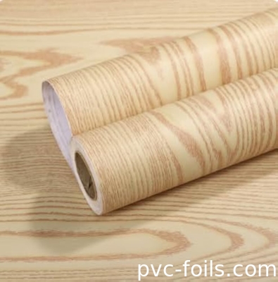1.22x50M أفضل مبيعات الخشب المنسوج PVC ورق الجدران الزخرفية الفيلم اللاصق الذاتي للديكور المنزلي