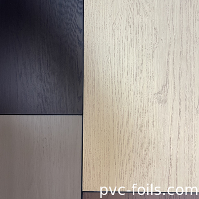 0.14mm PVC فيلم التطليع الزخرفي النسيج الخشبي الفيلم المطلي تصميم الخشب للورق المطلي