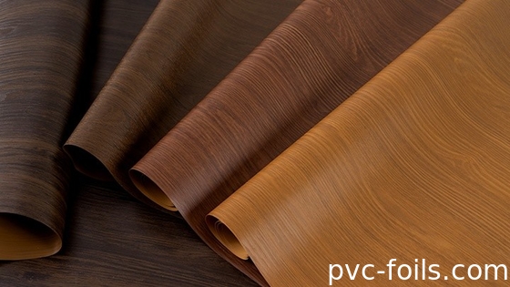 إيطاليا الخشب نظرة PVC الأثاث الفيلم الزخرفي للأبواب - مزيج من الزيت تقليد تصميم الخشب